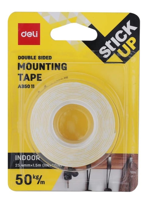 Deli Mounting Double Sided Tape, 1.5 Meter Length X 25 Mm Width