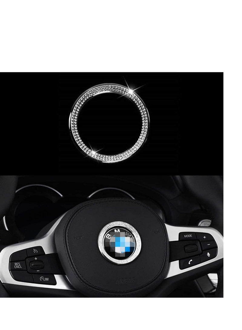 SYOSI Steering Wheel Diamond-Encrusted Steering Wheel Decoration Standard Car Interior Logo Caps for BMW Accessories Interior Decorations Series X3 X5 E30 E36 E34 E39 F30 F34 F36 F15 G01 G30 G31 - Image 1