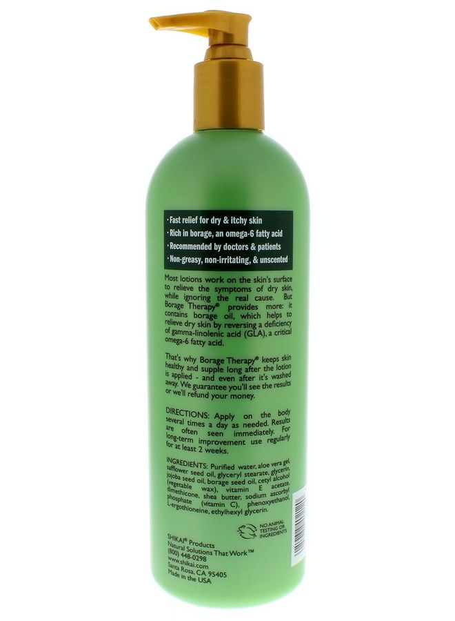 SHIKAI Skikai Borage Therapy Dry Skin Lotion Body Moisturizer (16 Oz) Unscented Skincare ; Hydrating Lotion For Dry Hands & Body ; With Oatmeal & Shea - Image 3