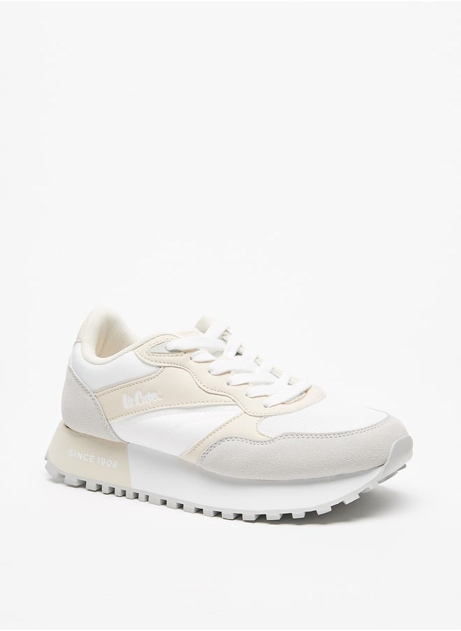 Lee Cooper Women's Colourblock Low Ankle Sneakers with Lace-Up Closure  - Image 1