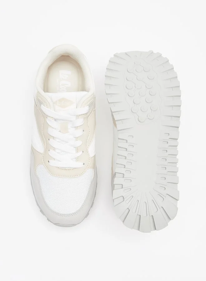Lee Cooper Women's Colourblock Low Ankle Sneakers with Lace-Up Closure