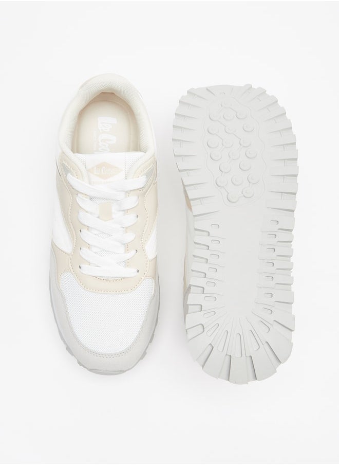 Lee Cooper Women's Colourblock Low Ankle Sneakers with Lace-Up Closure  - Image 4