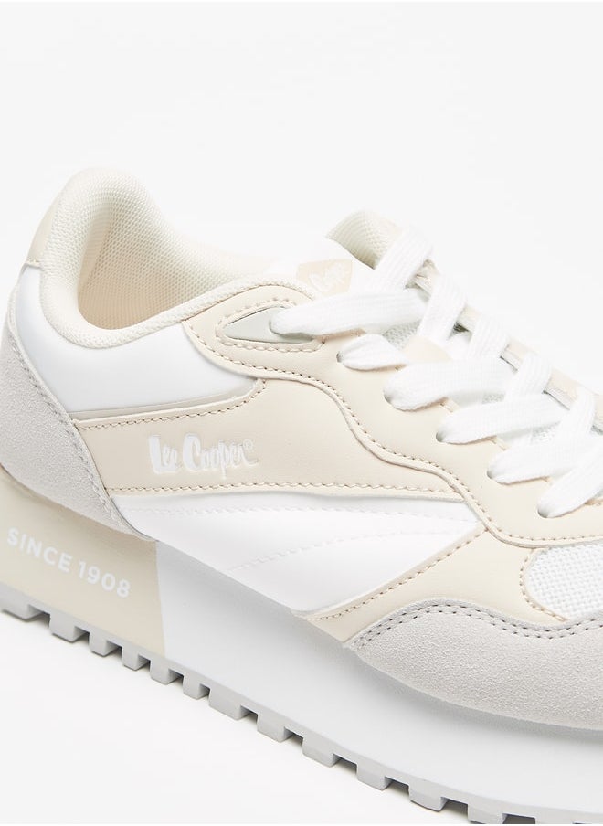 Lee Cooper Women's Colourblock Low Ankle Sneakers with Lace-Up Closure  - Image 5