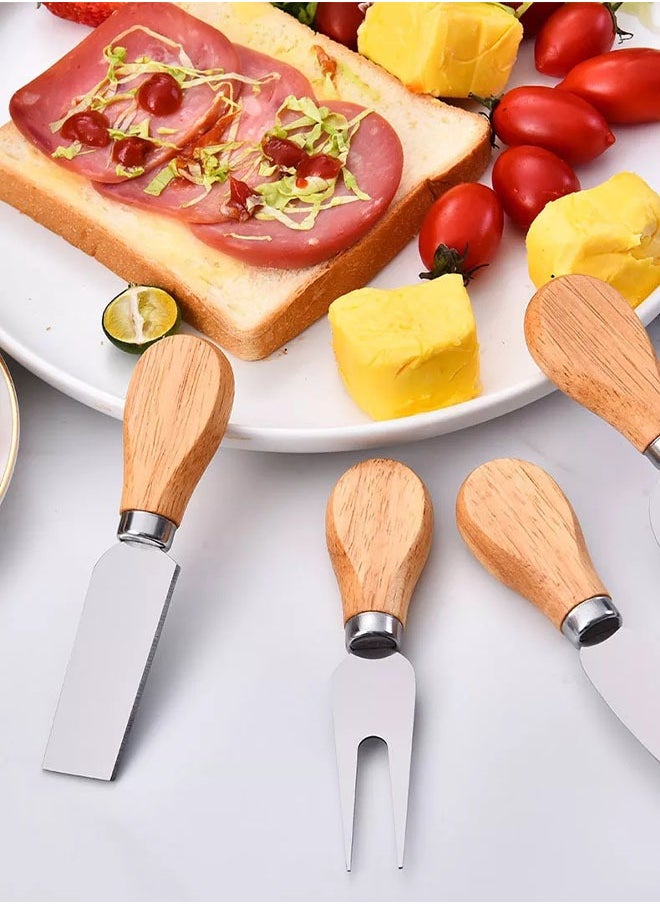 Generic - 2-Piece Heart Shape Cheese Knife With Wooden Handle Silver/Brown - Image 1