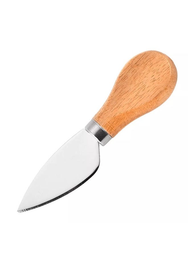 Generic - 2-Piece Heart Shape Cheese Knife With Wooden Handle Silver/Brown - Image 1