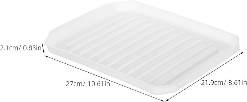 Microwavable Bacon Tray Set 3pcs Medium White Nonstick Microwave Bacon Cooker Pan and Vegetable Cooking Dishwasher Safe - Image 2