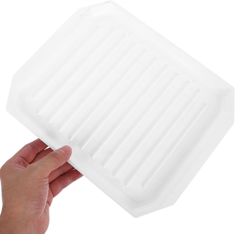 Microwavable Bacon Tray Set 3pcs Medium White Nonstick Microwave Bacon Cooker Pan and Vegetable Cooking Dishwasher Safe - Image 4