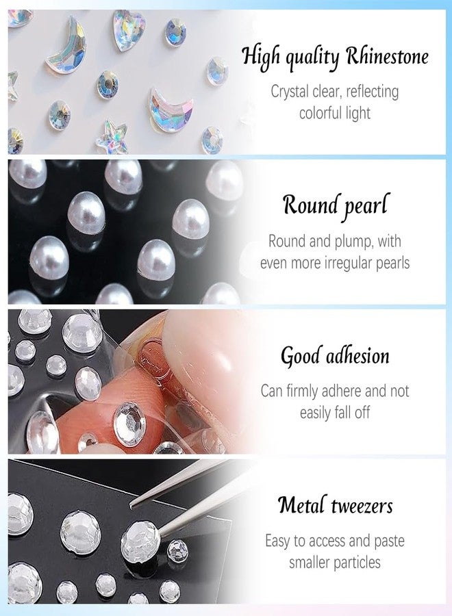 ماي كرييت ملصقات أحجار الوجه من MAYCREATE®، ملصقات جواهر للشعر والوجه والعين، ملصقات أحجار الراين ذاتية اللصق، إكسسوارات حفلات الرقص للأطفال والنساء - Image 4