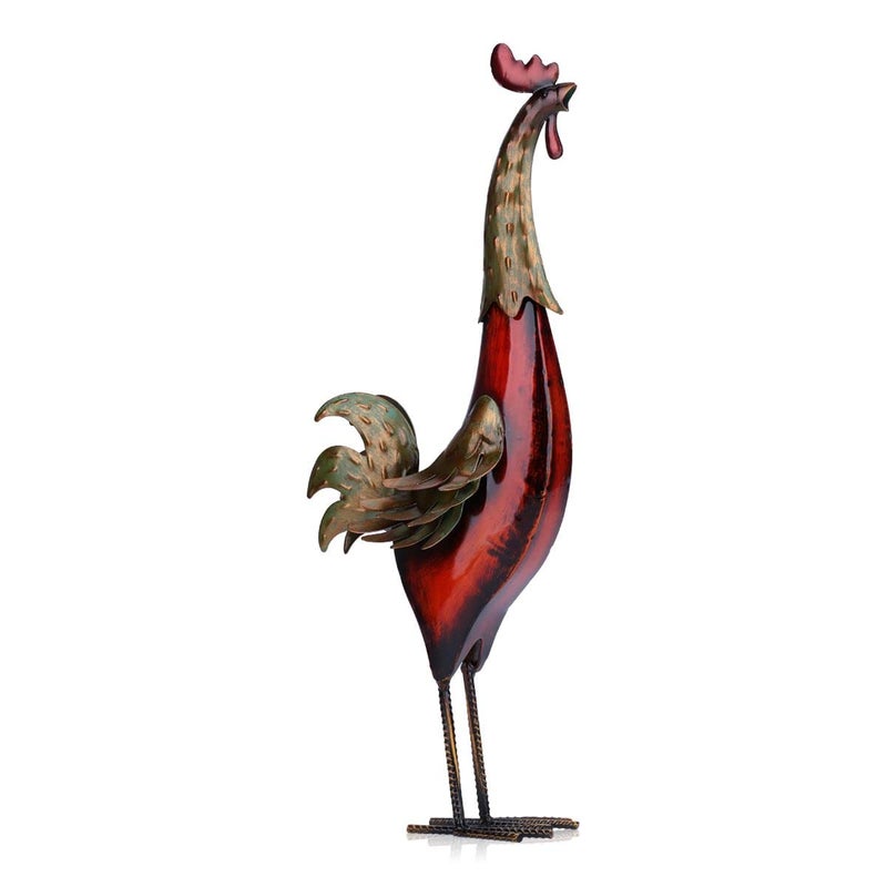 TOOARTS Metal Sculpture Multicolor Iron Rooster Home Furnishing Crafts - Image 1