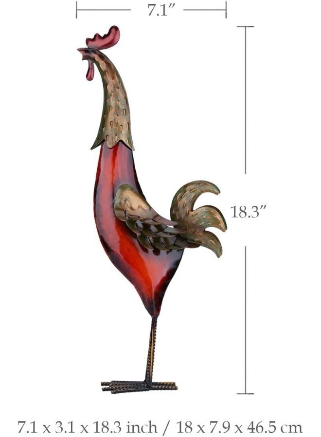 TOOARTS Metal Sculpture Multicolor Iron Rooster Home Furnishing Crafts - Image 2