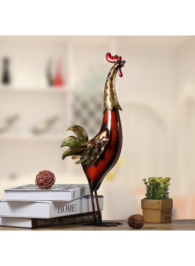 TOOARTS Metal Sculpture Multicolor Iron Rooster Home Furnishing Crafts - Image 3