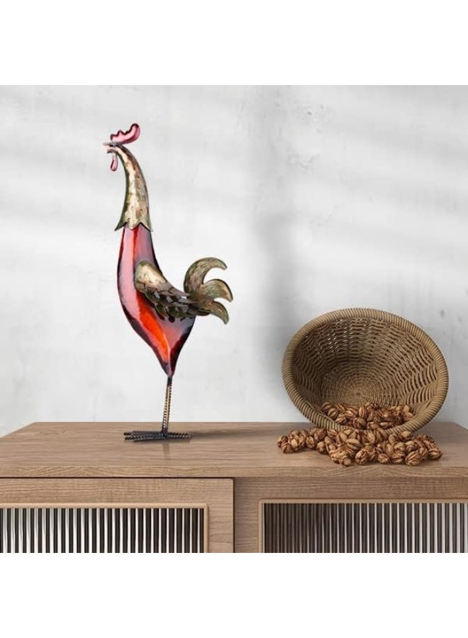 TOOARTS Metal Sculpture Multicolor Iron Rooster Home Furnishing Crafts - Image 4