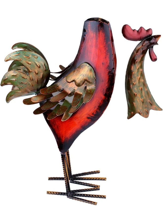 TOOARTS Metal Sculpture Multicolor Iron Rooster Home Furnishing Crafts - Image 5
