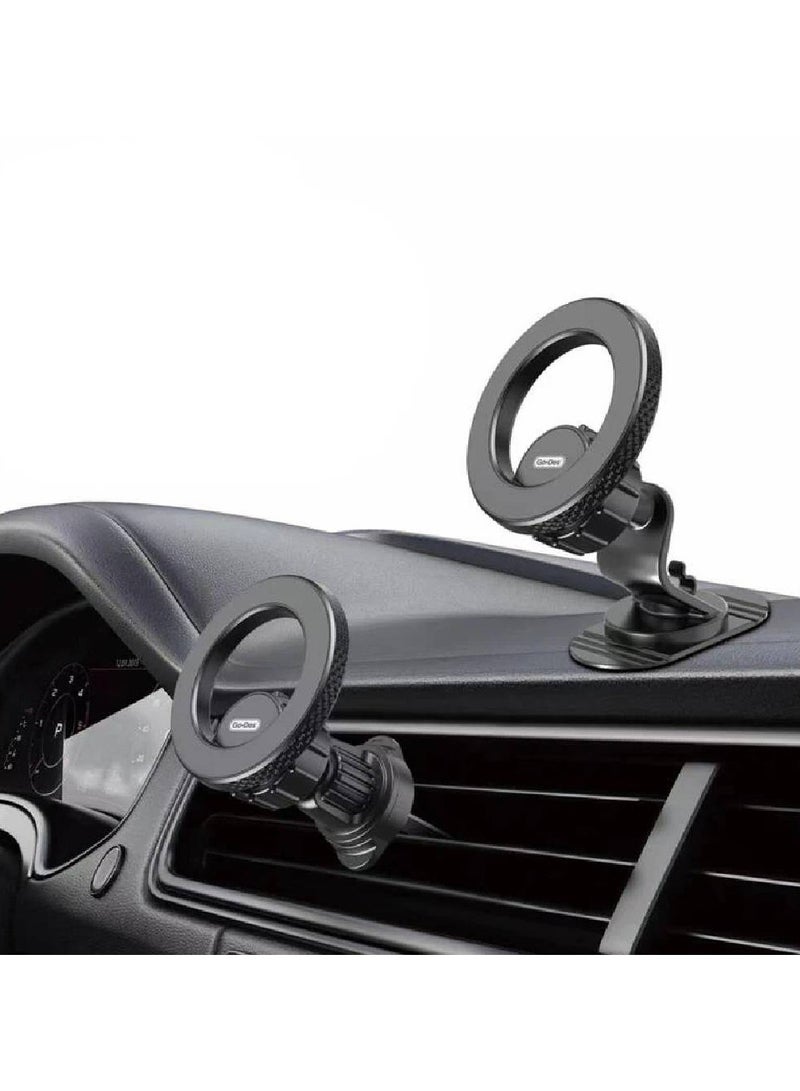 GO-DES Magnetic Car Holder Magsafe 360° Rotatable 2-in-1 Vent & Flat Floor Phone Mount - Image 2