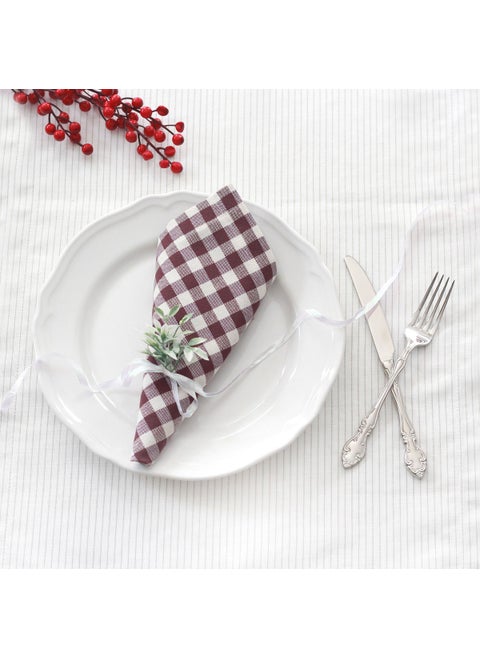 Claret red checkered fabric napkin, 40x40 cm 4 pieces