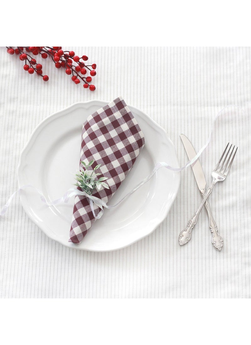 Claret red checkered fabric napkin, 40x40 cm 4 pieces