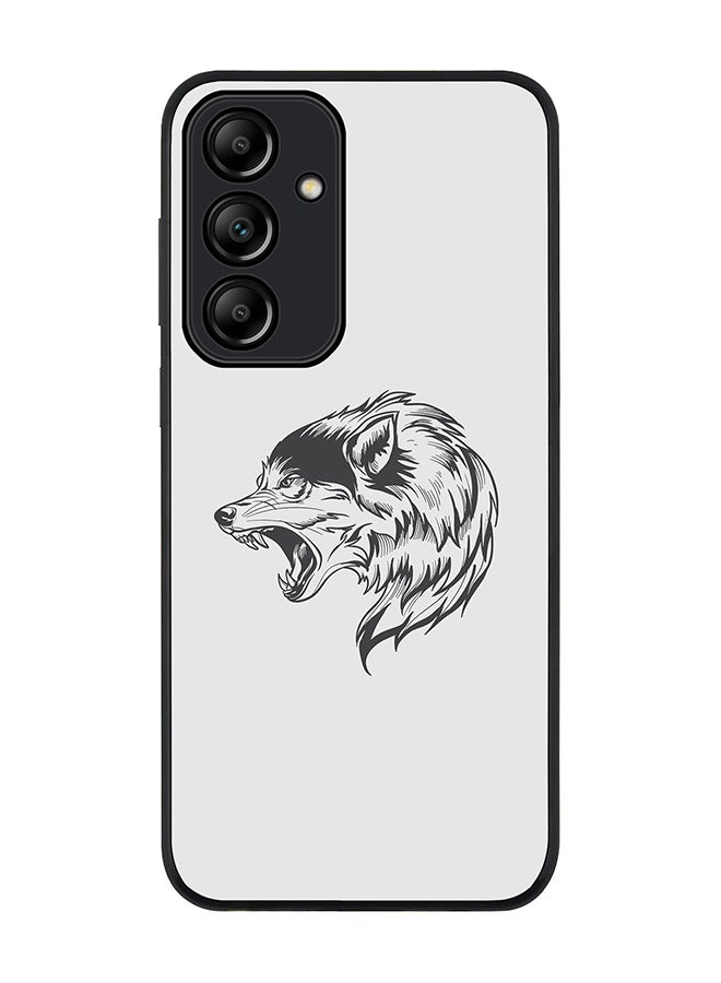 Stylizedd Rugged Black Edge Case for Samsung Galaxy A55, Slim fit Soft Case Flexible Rubber Edges Anti Drop TPU Gel Thin Cover -  Bear Growl - Image 1