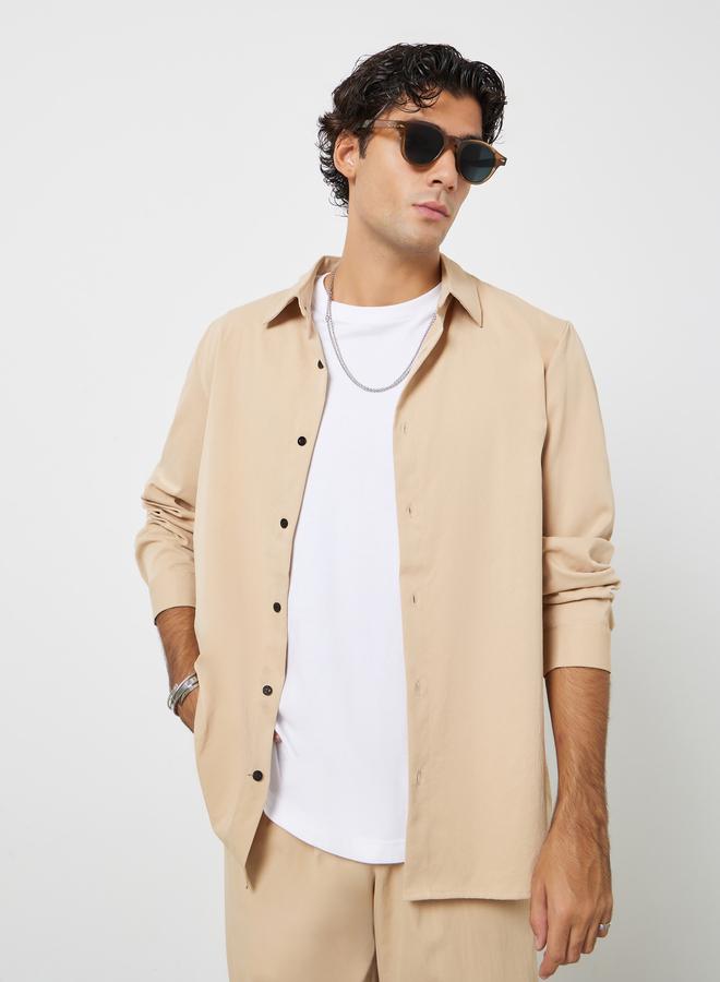 Take Two Men Solid Spread Collar Shirt and Pants Co-ords - Image 1