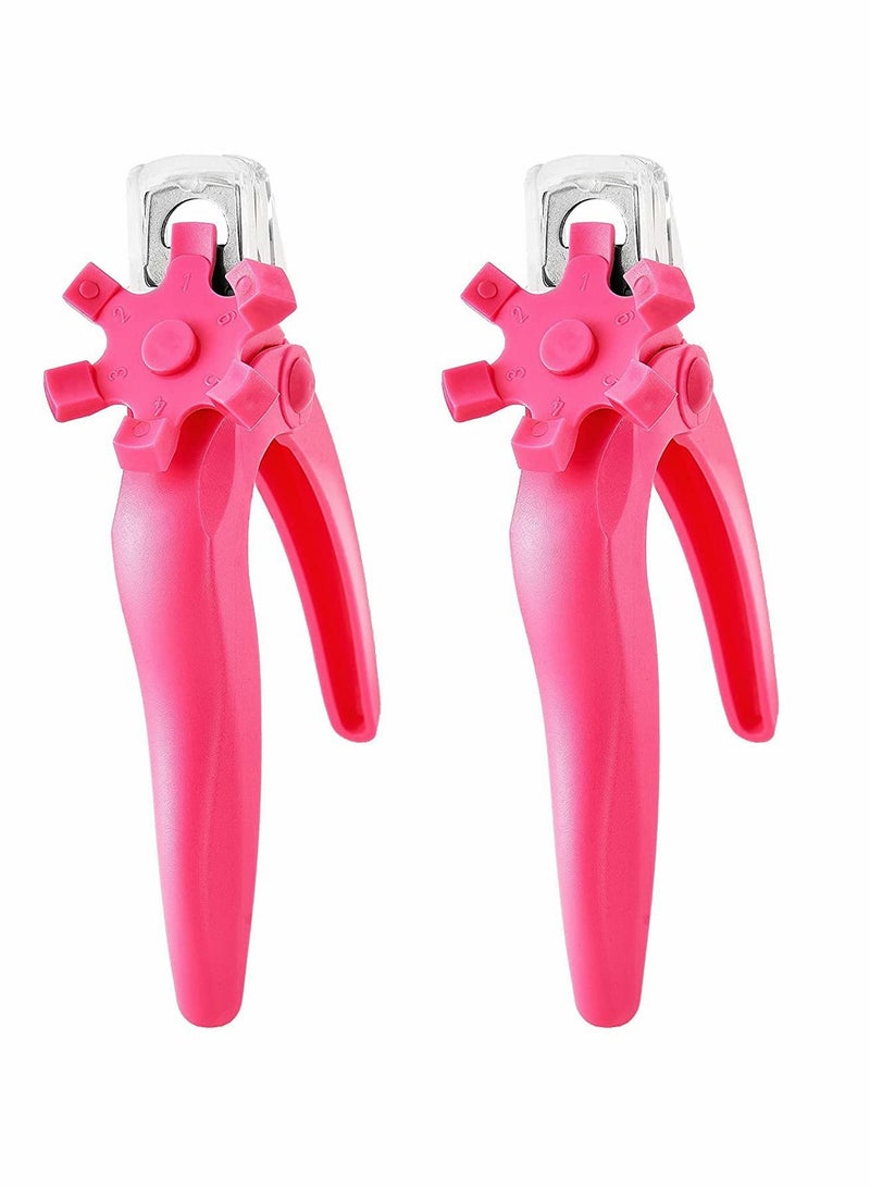 SYOSI Acrylic Professional Nail Clipper, KASTWAVE 2 Pieces Nail Cutter Stainless Steel Nail Clippers for Acrylic Nails Art Tools Nail French Tip Cutter False Tips Trimmer Professional (Rose Red)