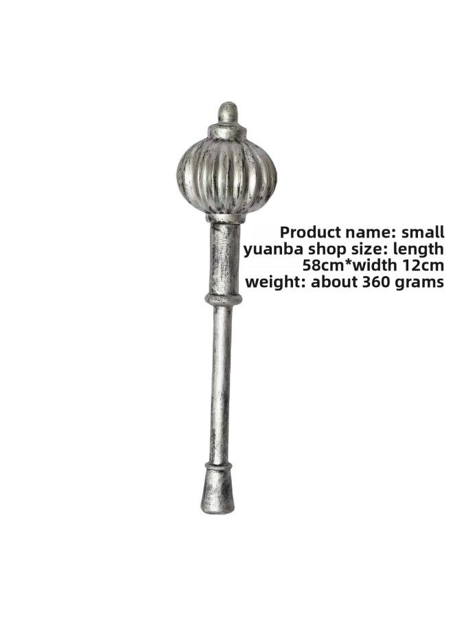 Loquat Toy Sword Weapon PU Upgrade Simulation Axe Overlord Hammer  Cos Film And Television Performance Props-Color:Small Yuanba Hammer (silver) - Image 1