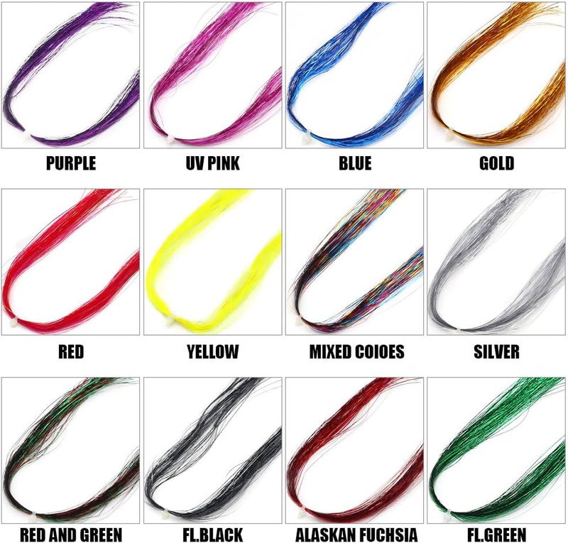 XFISHMAN Fly Tying Materials 12 Colors Krystal Flash Ripple Flashabou Flies Fishing Lure Making Supplie - Image 5