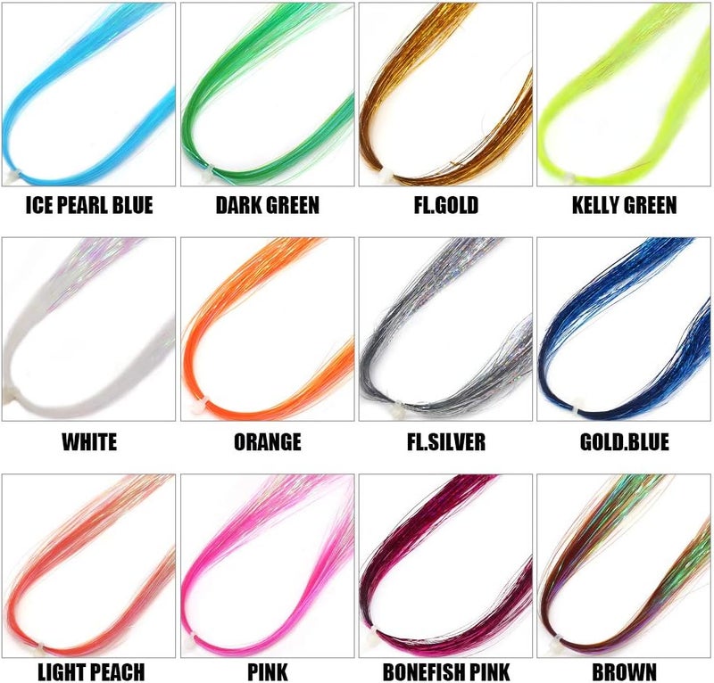 XFISHMAN Fly Tying Materials 12 Colors Krystal Flash Ripple Flashabou Flies Fishing Lure Making Supplie - Image 3