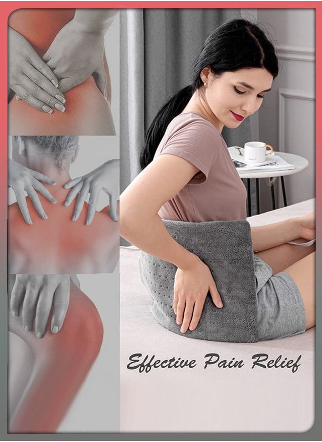 DBLEW - Electric Heated Massaging Blanket Mattress Weighted Heating Therapy Pad Massager Vibrating Wrap Shawl For Neck Back Shoulder Hip Waist Lumbar Tummy Ankle Muscles Whole Body Pain Relief and Relaxation - Image 1
