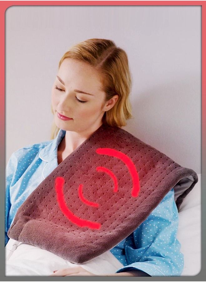 DBLEW - Electric Heated Massaging Blanket Mattress Weighted Heating Therapy Pad Massager Vibrating Wrap Shawl For Neck Back Shoulder Hip Waist Lumbar Tummy Ankle Muscles Whole Body Pain Relief and Relaxation - Image 1