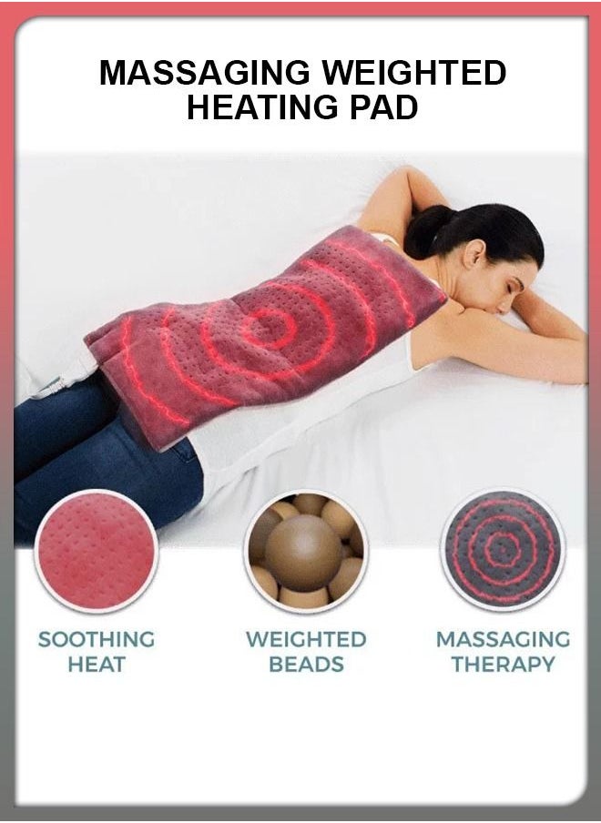 DBLEW - Electric Heated Massaging Blanket Mattress Weighted Heating Therapy Pad Massager Vibrating Wrap Shawl For Neck Back Shoulder Hip Waist Lumbar Tummy Ankle Muscles Whole Body Pain Relief and Relaxation - Image 1