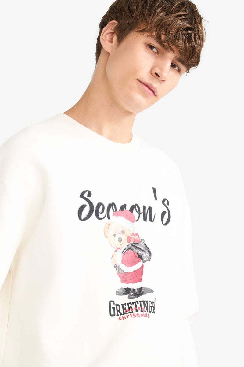 DeFacto Boxy Fit Printed Sweatshirt - Image 4