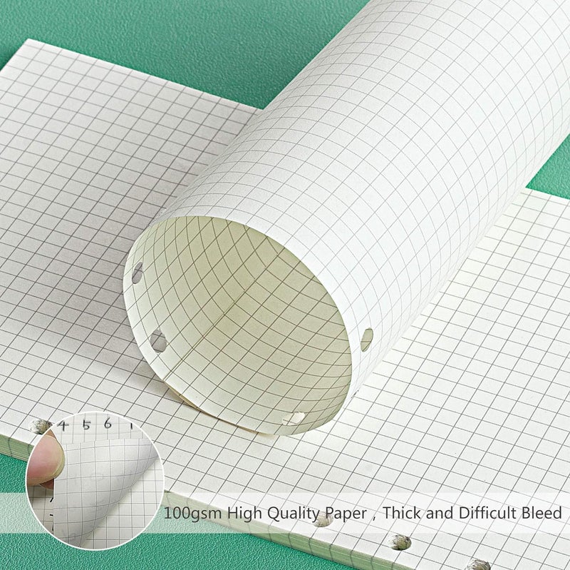 INNAXA A5 Refill Paper, [3 Pack] 100GSM Thick Refillable Paper 6 Hole Filler Inserts (A5, Squared Paper) - Image 3