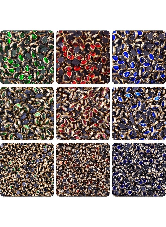 إنديكونب مجموعة أحجار كوندان متعددة الألوان من INDIKONB - أحجار لامعة مناسبة للزجاج للحرف اليدوية والتطريز والمشاريع المنزلية (متعددة الألوان 2) - Image 1