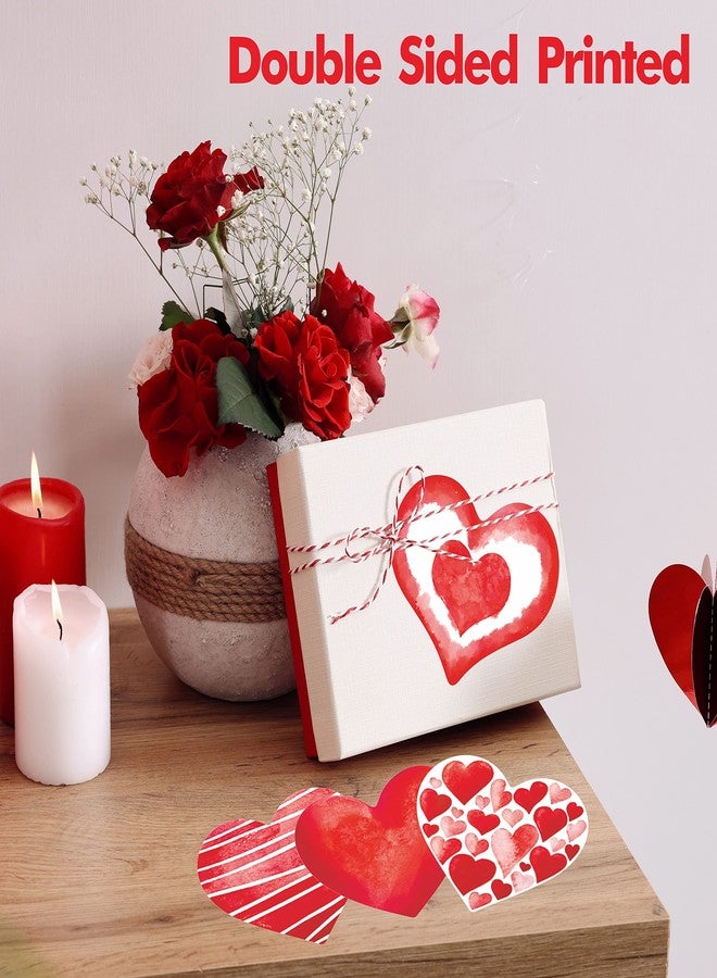 Gethelud 50 PCS Red Heart Cutouts, Double-Sided Printing Heart-Shaped Accents Cut-Outs Bulletin Board Classroom Decoration in 10 Designs Valentines Decoration Party Supplies for Kids Teacher Student - Image 3