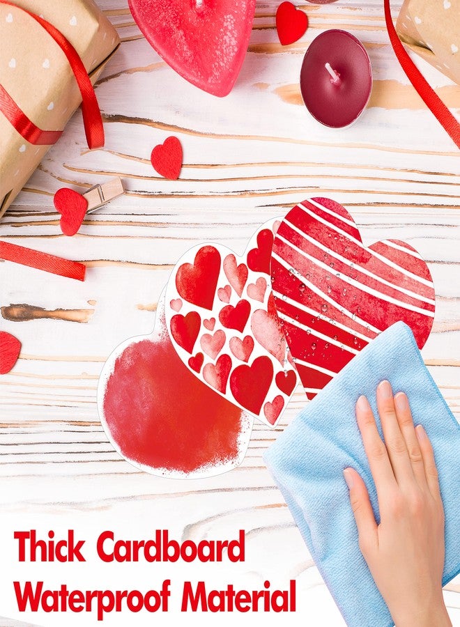 Gethelud 50 PCS Red Heart Cutouts, Double-Sided Printing Heart-Shaped Accents Cut-Outs Bulletin Board Classroom Decoration in 10 Designs Valentines Decoration Party Supplies for Kids Teacher Student - Image 5