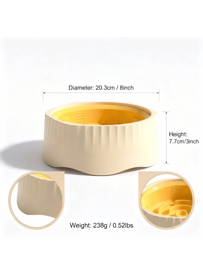 EPET 2-in-1 Pet Slow Feeder Dog Bowl & Regular Food Dish - Adjustable Anti-Gulping Bloat Stop Interactive Puzzle Bowl for Fast Eaters - BPA-Free Plastic (White) - Image 2