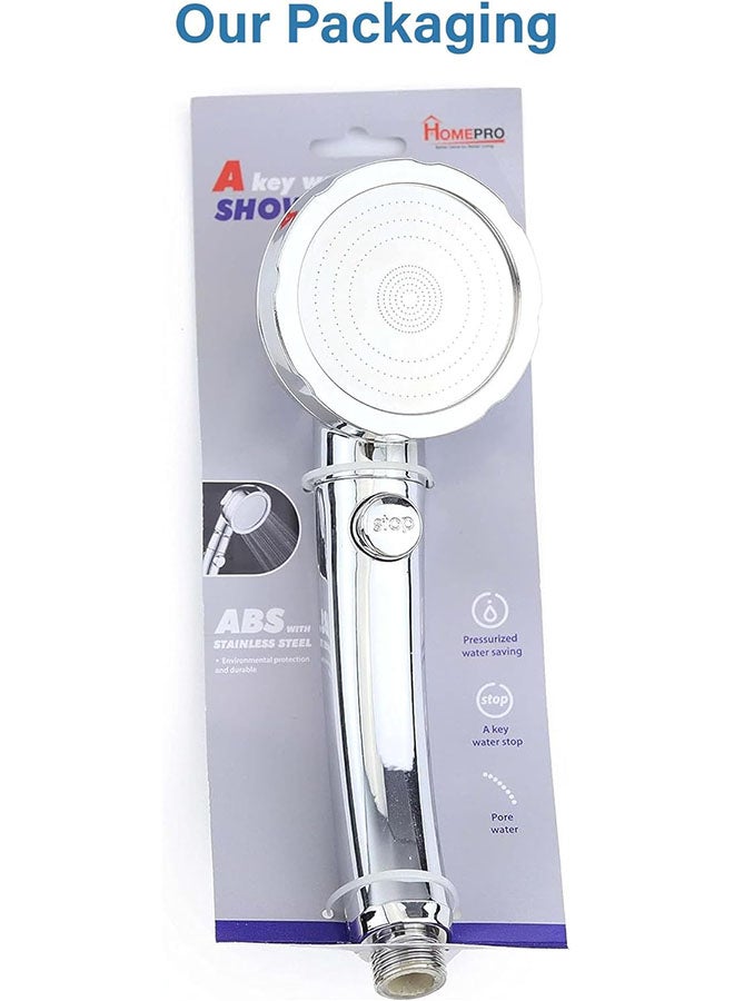 Home Pro Home Pro Handheld Shower Head High Pressure Water Saving Shower Head High Pressure 3 Spray Settings Shower Head Easy Cleaning Nozzles Chrome Finish  - Image 4
