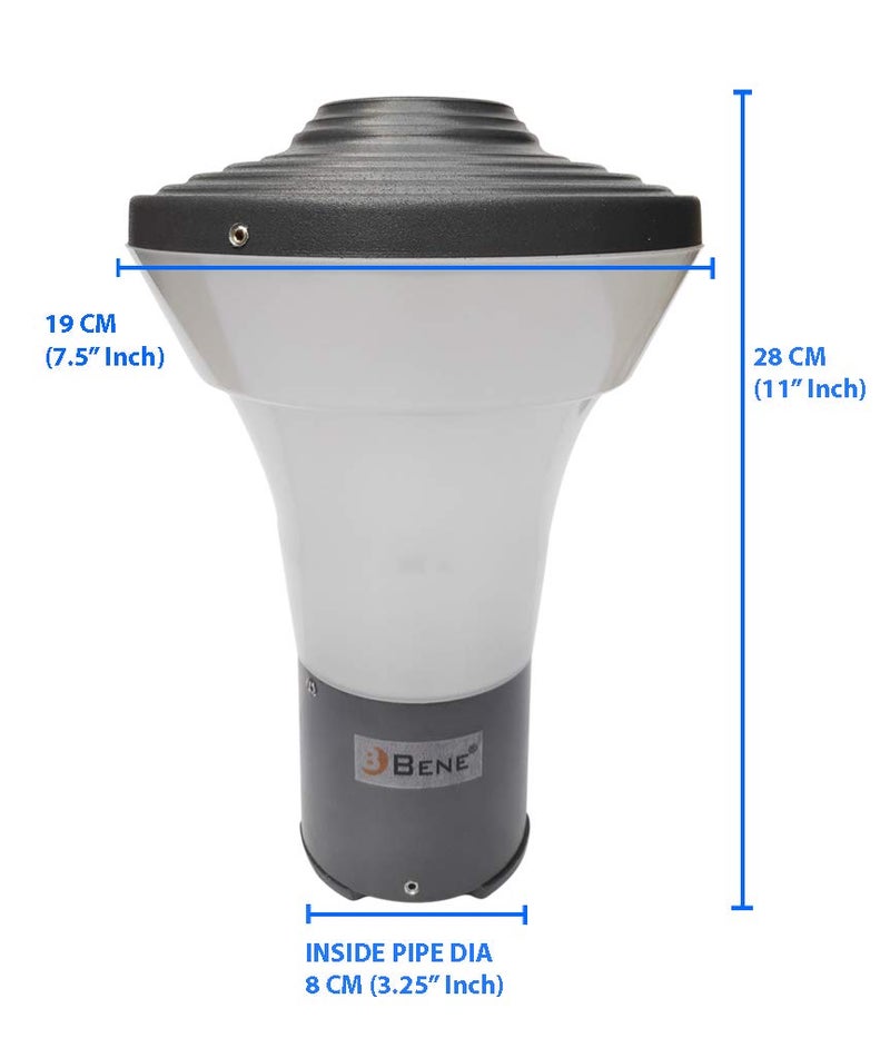BENE Gate Light/Garden Light/Outdoor Lamp FKoel Milky (Grey, 19 Cms) - Image 2