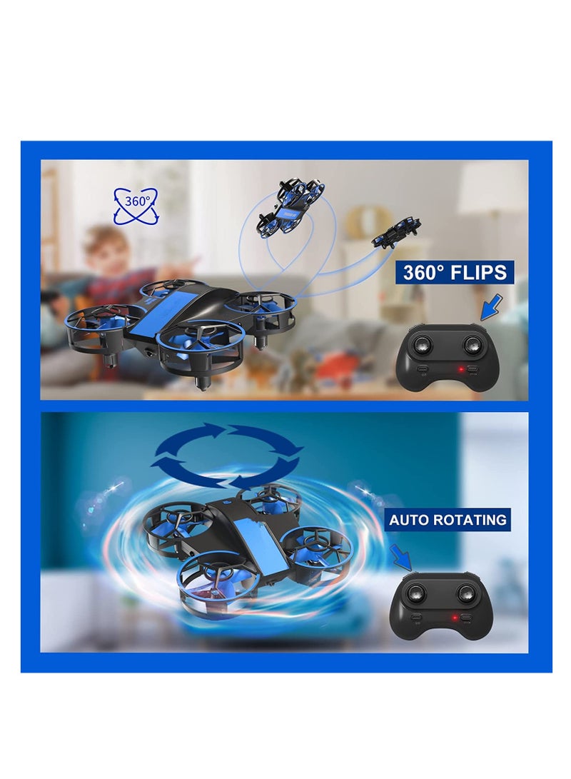 طائرة بدون طيار صغيرة للأطفال والمبتدئين - طائرة هليكوبتر كوادكوبتر بجهاز تحكم عن بعد مع قلب ثلاثي الأبعاد ، وتحوم تلقائي ، ووضع بدون رأس ، و 3 بطاريات ، أفضل لعبة هدية للأولاد والبنات - Image 4