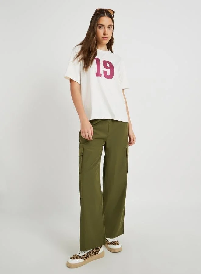 Take Two Take Two Slogan Print Round Neck T-Shirt