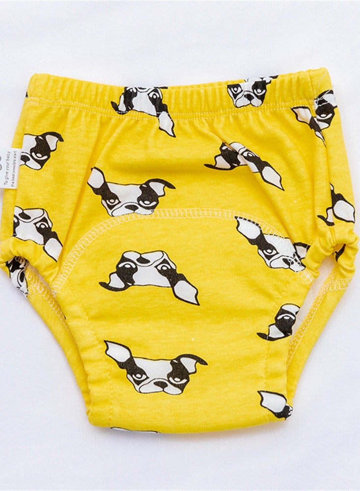 Loquat Squality Baby Training Washable Cut-Out Breathable Diaper Pants Yellow 