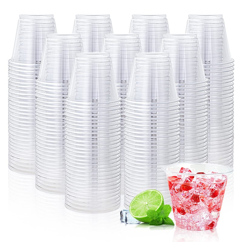 Lilymicky 1000 Pack 9 oz Clear Plastic Cups 9 Ounce Disposable Plastic Drinking Cups Crystal Clear for Parties Ceremonies Events