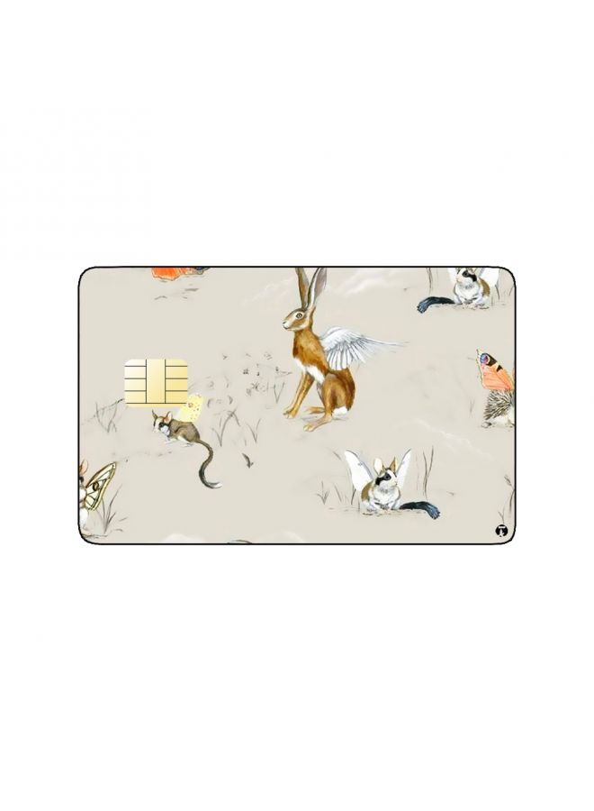 RKN PRINTED BANK CARD STICKER Cute Rabbits Drawing - Image 1