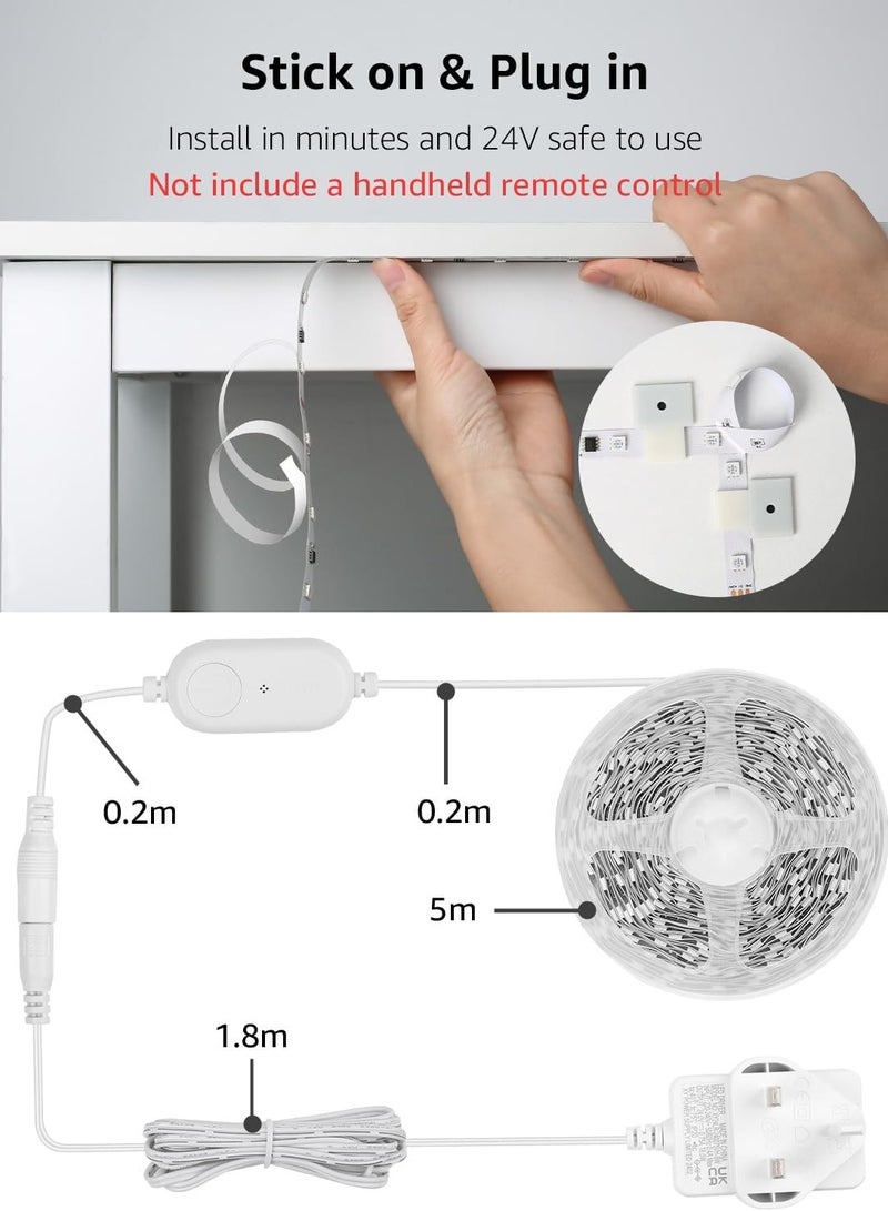 Lepro S1 AI Smart Rainbow LED Strip Light 5M, 30 LEDs/M, Music Sync, Works  & Google Home, WiFi Bluetooth App Voice Control, AI Lighting Design Assistant, MagicColor LED Lights for Bedroom - Image 3