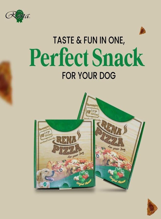Rena Dog Pizza Treat Snacks, Chicken & Cheese Flavor, Delicious, Nutritious, Suitable for All Breeds, 12 Large Slices (Pack of 2) - Image 2