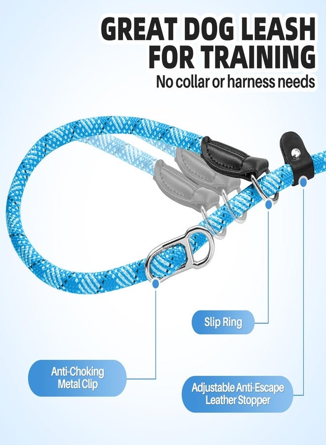 Lukovee Slip Lead Dog Leash, 4-6 FT x 1/2" Adjustable Tangle Free Leash, Heavy Duty Comfortable Reflective No Pull Training Rope Lead with Padded Handle for Medium Large Dogs (Blue, S: 4-6 FT) - Image 3