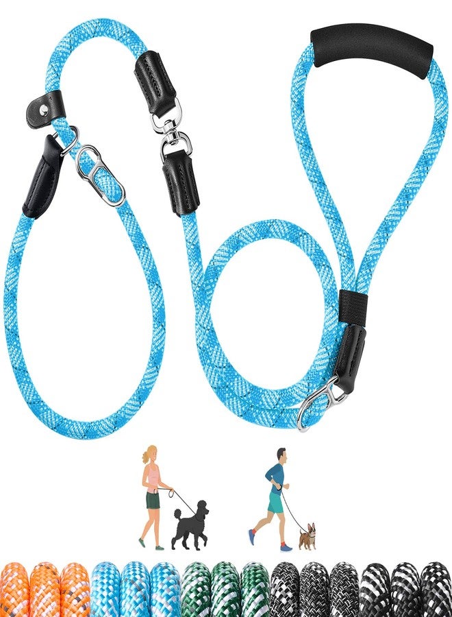 Lukovee Slip Lead Dog Leash, 4-6 FT x 1/2" Adjustable Tangle Free Leash, Heavy Duty Comfortable Reflective No Pull Training Rope Lead with Padded Handle for Medium Large Dogs (Blue, S: 4-6 FT) - Image 1