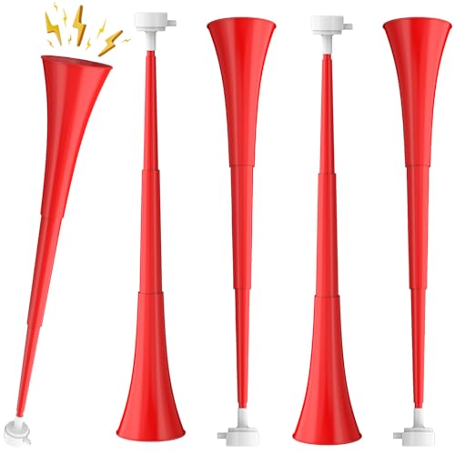 Ouffun Collapsible Stadium Horn 24 Inch Vuvuzela Plastic Trumpet Horn Blow Horn Noisemakers Loud Sound Soccer Horn Cheer Horn for Sporting Events Graduation Games School Party Supplies Favors Accessories - Image 5