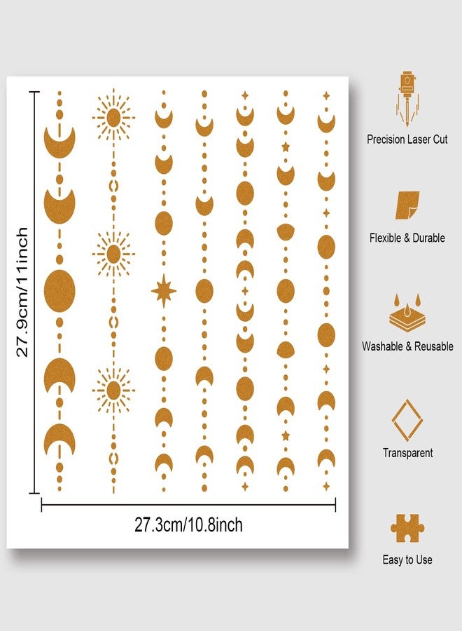 NBEADS 1 Pcs Moon Stars Painting Stencils Templates, 11.8×11.8 Inch Reusable DIY Art and Craft Stencils for Painting on Wood, Fabric, Paper, Walls, Canvas, Floor, Tile - Image 3