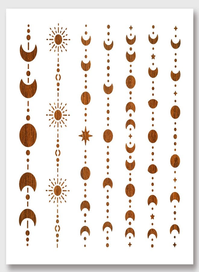 NBEADS 1 Pcs Moon Stars Painting Stencils Templates, 11.8×11.8 Inch Reusable DIY Art and Craft Stencils for Painting on Wood, Fabric, Paper, Walls, Canvas, Floor, Tile - Image 1