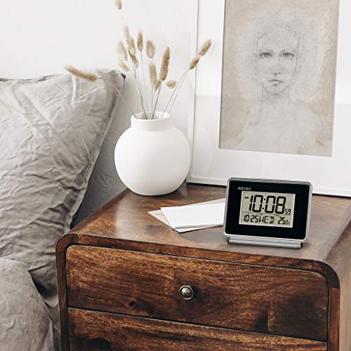 SEIKO Hudson Everything Bedroom Digital Alarm Clock, Black - Image 2